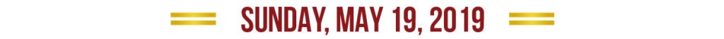 Sunday, May 19, 2019